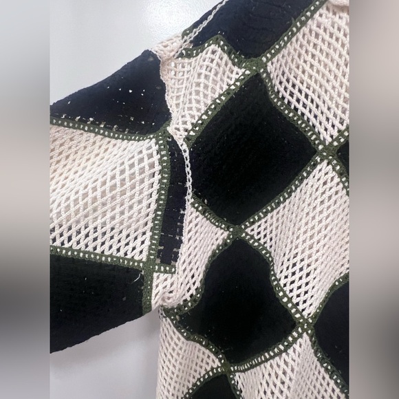 Zara Cream and Black Knit Cardigan - Picture 6 of 7